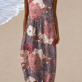 Lorena | Halter Floral Relaxed Midi Haljina