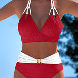 Lily™ | Kupaći kostim visokog struka sa dvostrukim trakama i kontrastnom bojom