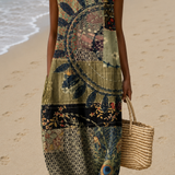 Vinifred | Haljina midi bez rukava sa patchwork printom