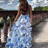Uri | Midi cvetni haljina sa ruffles