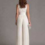 Zaria | Pleated Halter Neck Wide Leg Jumpsuit