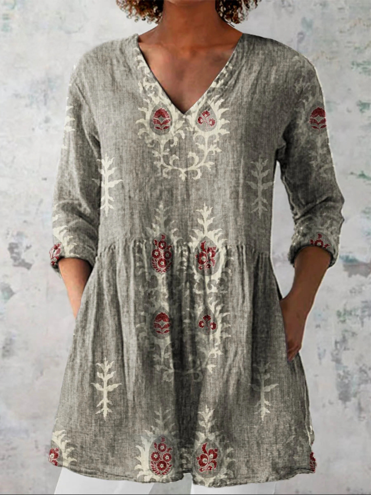 Elise | Dugačka V-izrezana Bluza