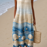 Sienna | Halter Midi Haljina sa Obrazcem sa Obale