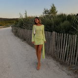 Sofija - Mini Haljina sa Dugim Rukavima i Bočnim Čvorom II