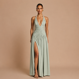 Haljina Milica™ - Fluidna Elegancija sa Halter Izrezom