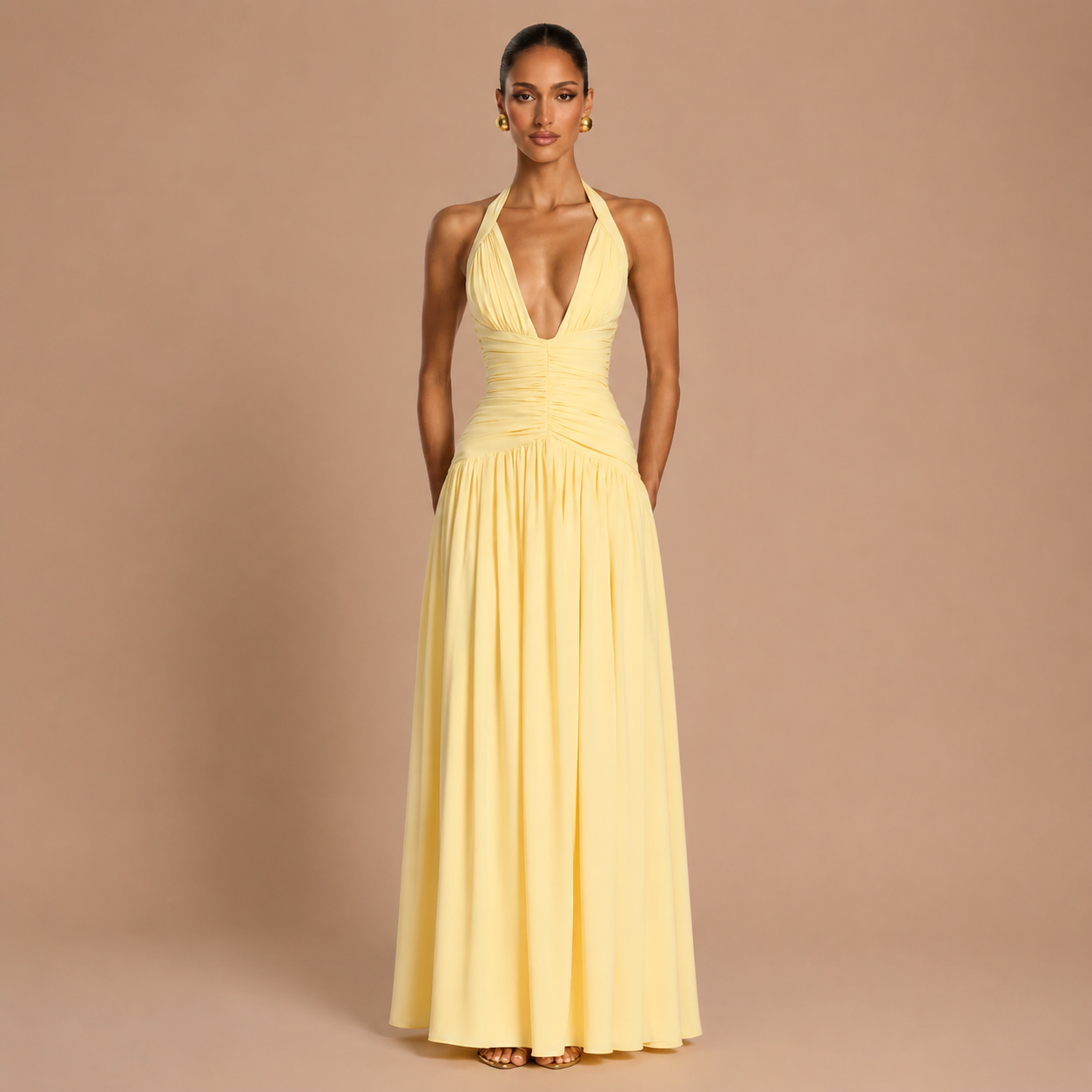 Haljina Milica™ - Fluidna Elegancija sa Halter Izrezom