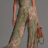 Rosie | Pleated Floral Chiffon Jumpsuit