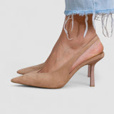 Boglárka - Meztelen slingback cipele sa štiklom