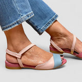 Roselina | Asimetrične roze blok sandale