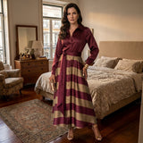 Beatriz | Elegantna Saten Haljina sa Prugama