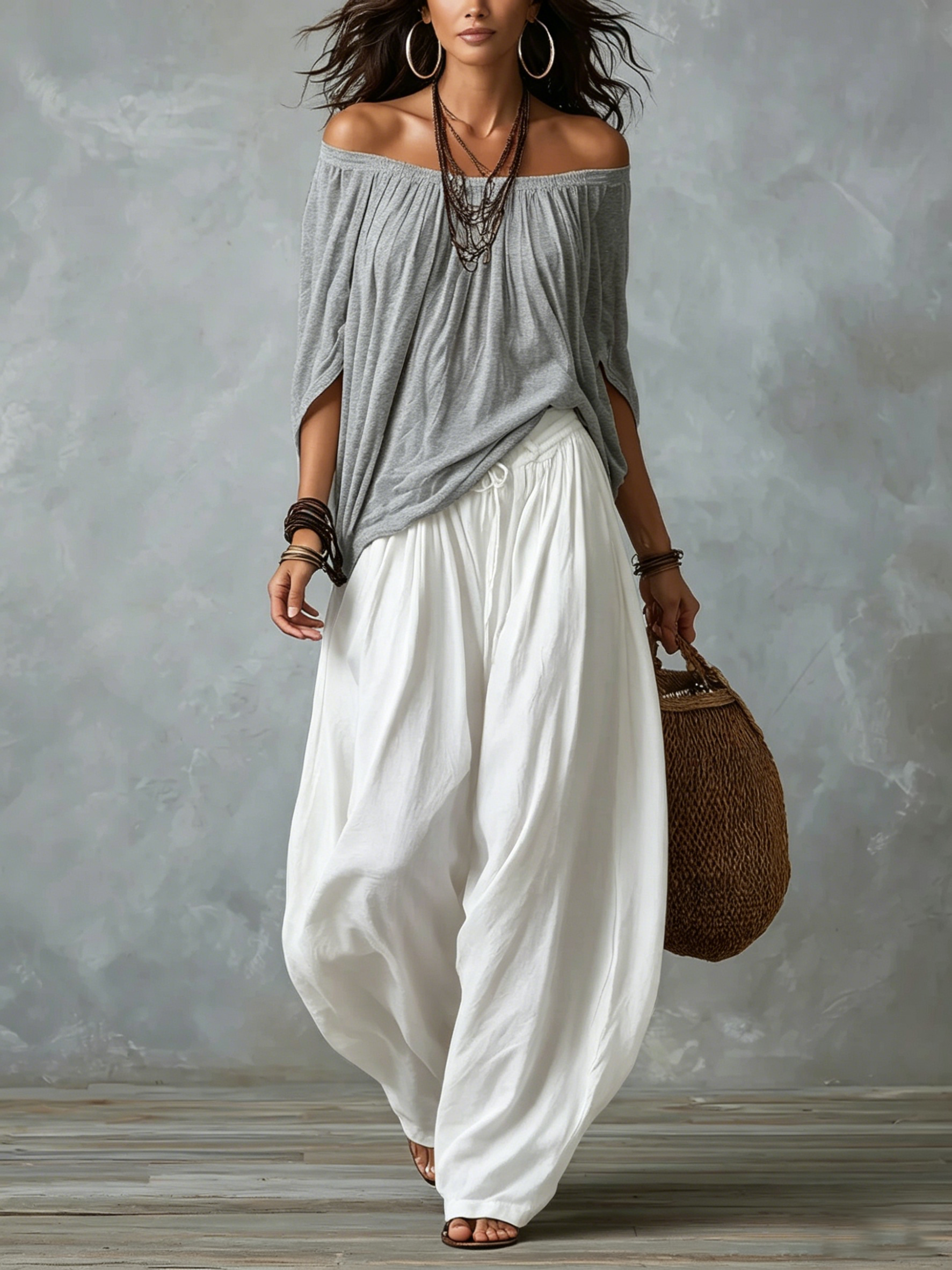 Hania | Boho komplet sa slobodnom bluzom