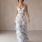 Uri | Midi cvetni haljina sa ruffles