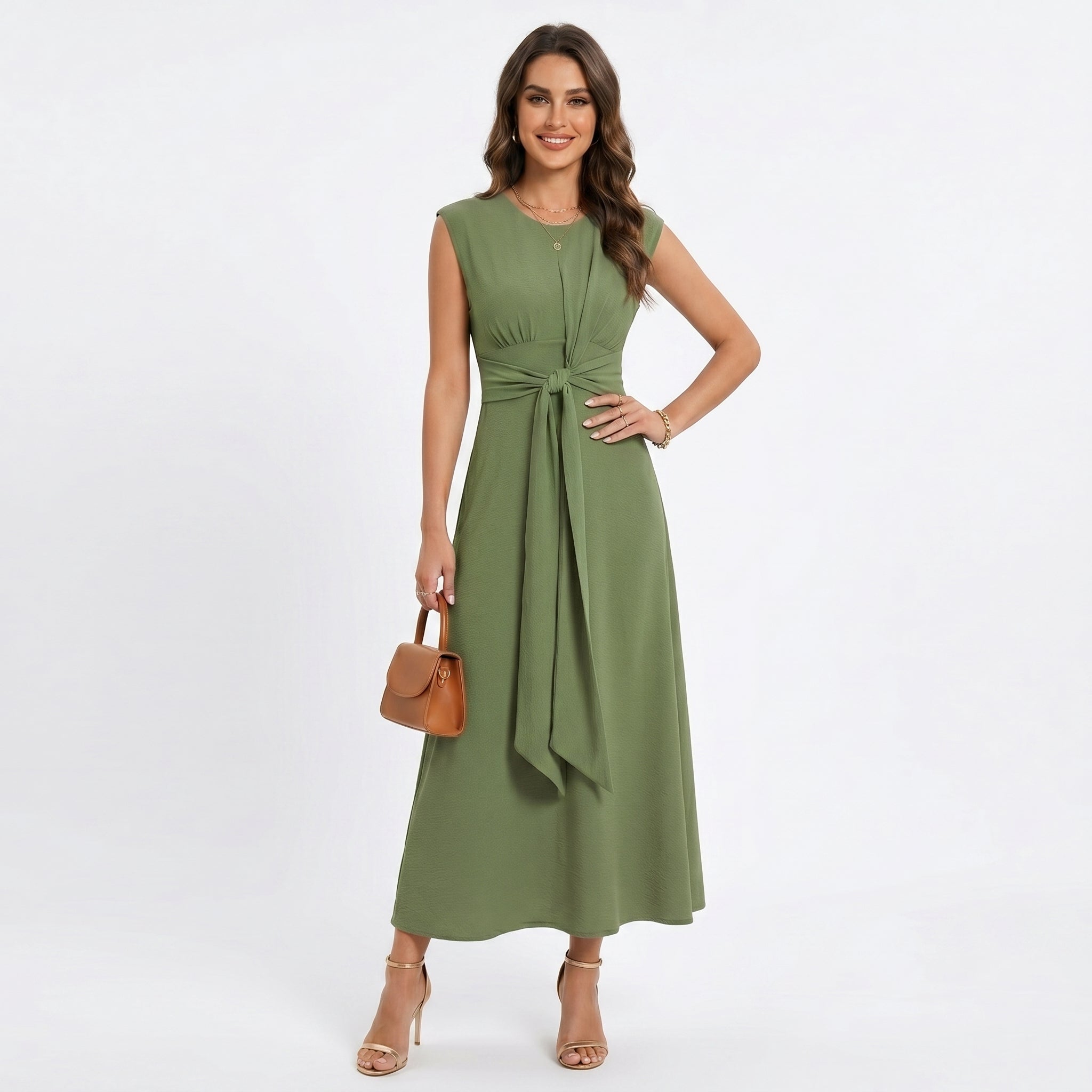 Emilia - Elegantna maxi haljina bez rukava sa okruglim izrezom
