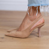 Boglárka - Meztelen slingback cipele sa štiklom