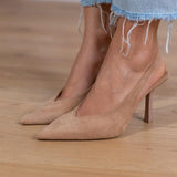 Boglárka - Meztelen slingback cipele sa štiklom