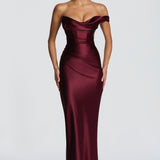 Haljina Ana™ - Asimetrična Elegancija sa Satenskim Tokom